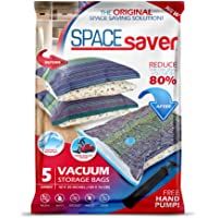 SPACESAVER Bolsas de Almacenamiento al vacío Premium. 80% más de Almacenamiento. Bomba de Mano para Viajes. Doble Cierre…